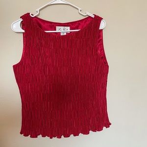 Red ruffle tank top
